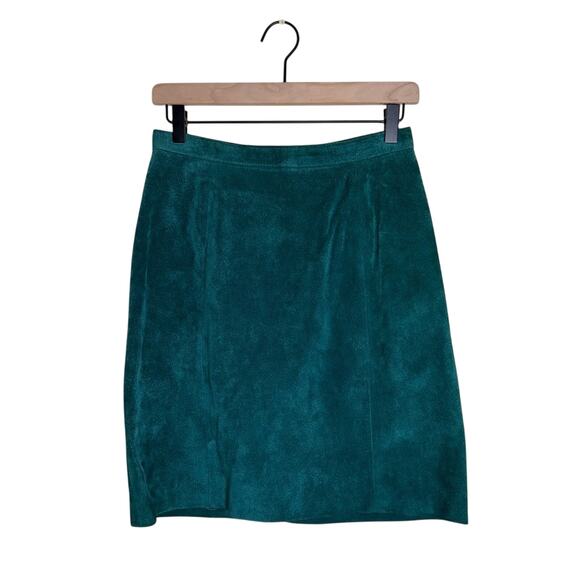 Paul Harris Dresses & Skirts - VINTAGE PAUL HARRIS teal suede mod 80s mini skirt 11/12